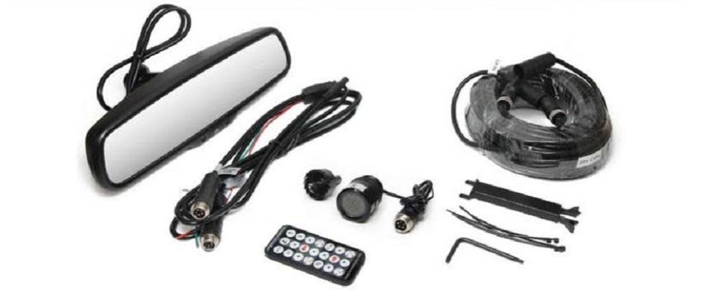 Rear View Safety Backup Camera System with Flush Mount Camera and Mirror Monitor, large image number 2
