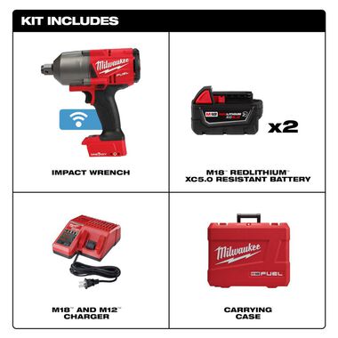 Milwaukee M18 FUEL with ONE-KEY High Torque Impact Wrench 3/4inch Friction Ring Kit, large image number 1