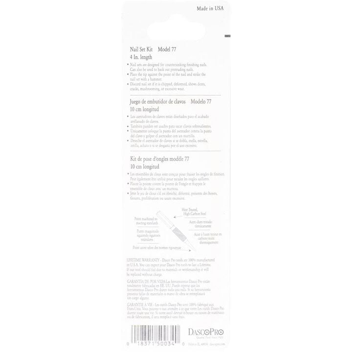 Dasco by MARSHALLTOWN Standard Nail Set 3 Pieces, large image number 2