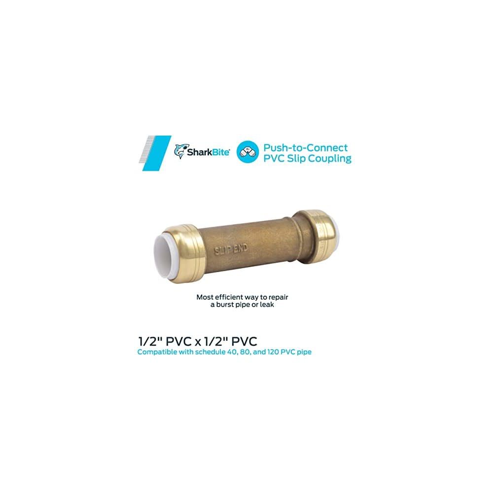 Sharkbite 1/2 In PVC x 1/2in PVC Brass Slip Coupling UIP3008A Acme Tools