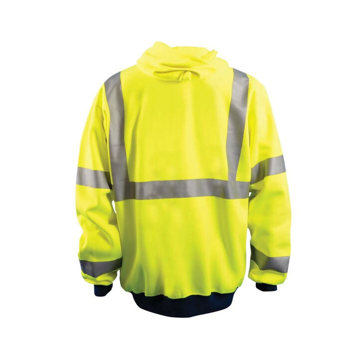 Occunomix Hi-Vis Yellow 9oz Class 3 Full Zip Hoodie Sweatshirt Medium, large image number 1