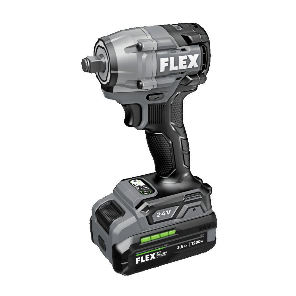 FLEX 24V Cordless 1/2 Inch Compact Impact Wrench Stacked Lithium Kit, large image number 3