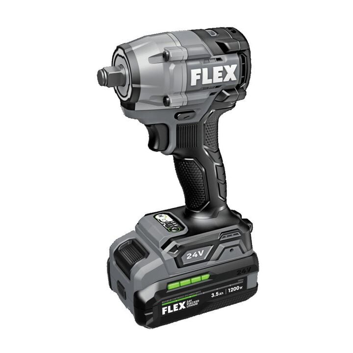 FLEX 24V Cordless 1/2 Inch Compact Impact Wrench Stacked Lithium Kit, large image number 2
