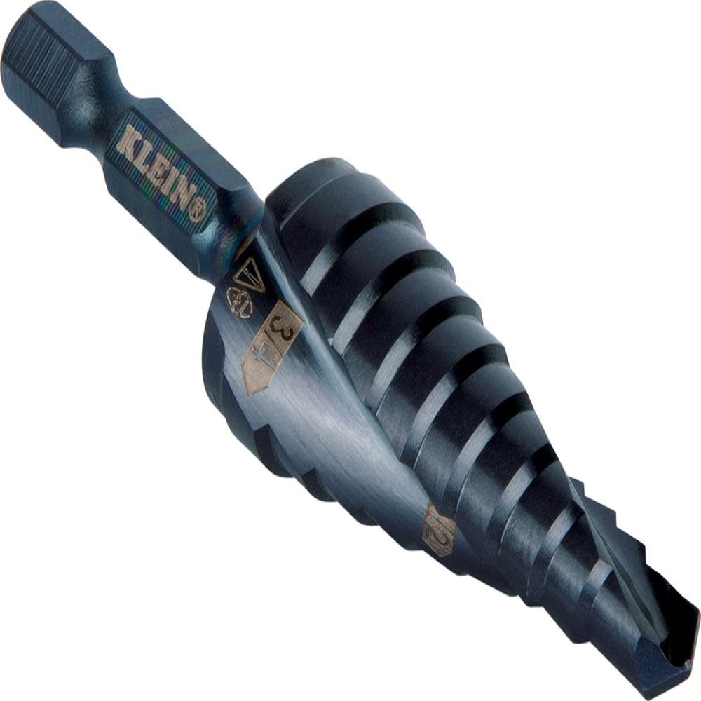Klein Tools 1/4in to 3/4in Quick Release Spiral Flute Step Bit, large image number 14