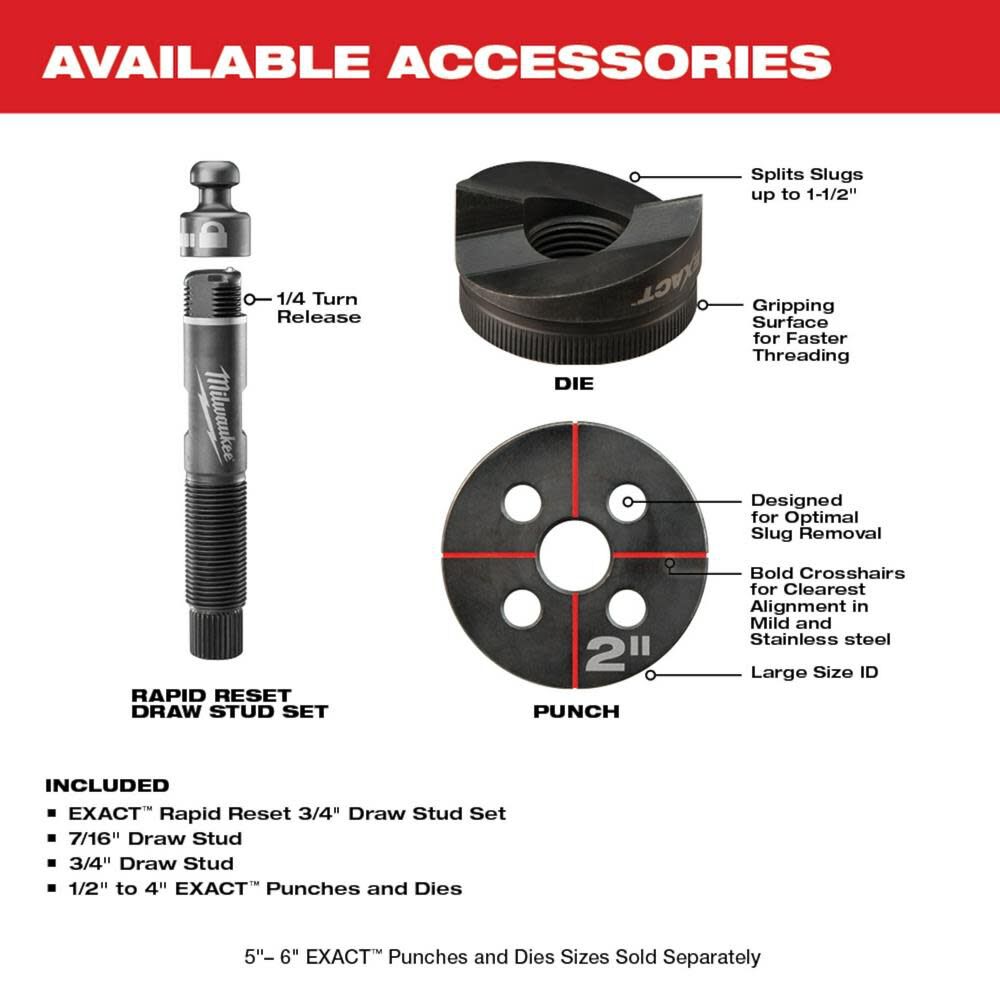 Milwaukee M18 FORCE LOGIC 10 Ton Knockout Tool 1 2 in. to 4 in. Kit 2676 23 Acme Tools