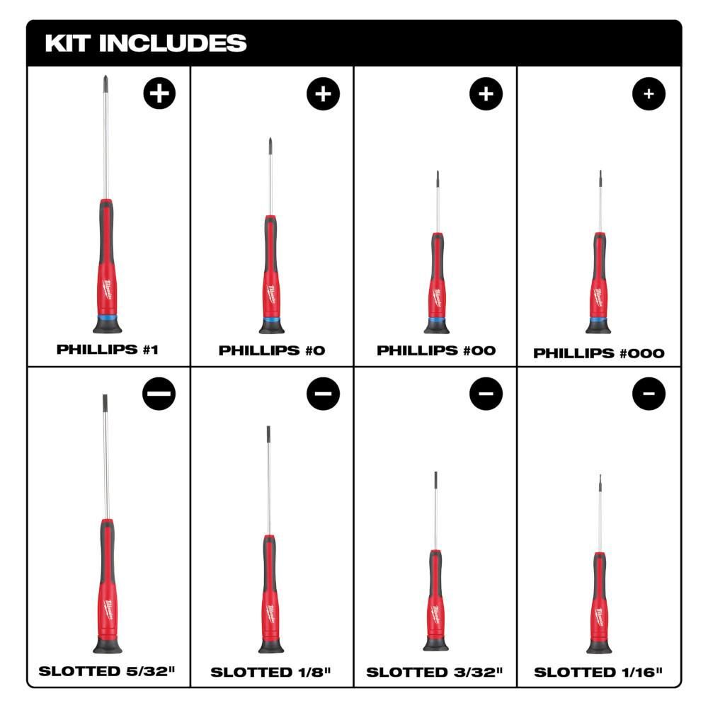 Milwaukee Precision Screwdriver Set 8pc, large image number 2