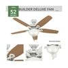 Hunter Fan Builder Deluxe Ceiling Fan 52in White White/Beech, small