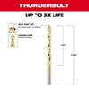 Milwaukee 3/16 In. Thunderbolt Titanium Coated Drill Bit, small