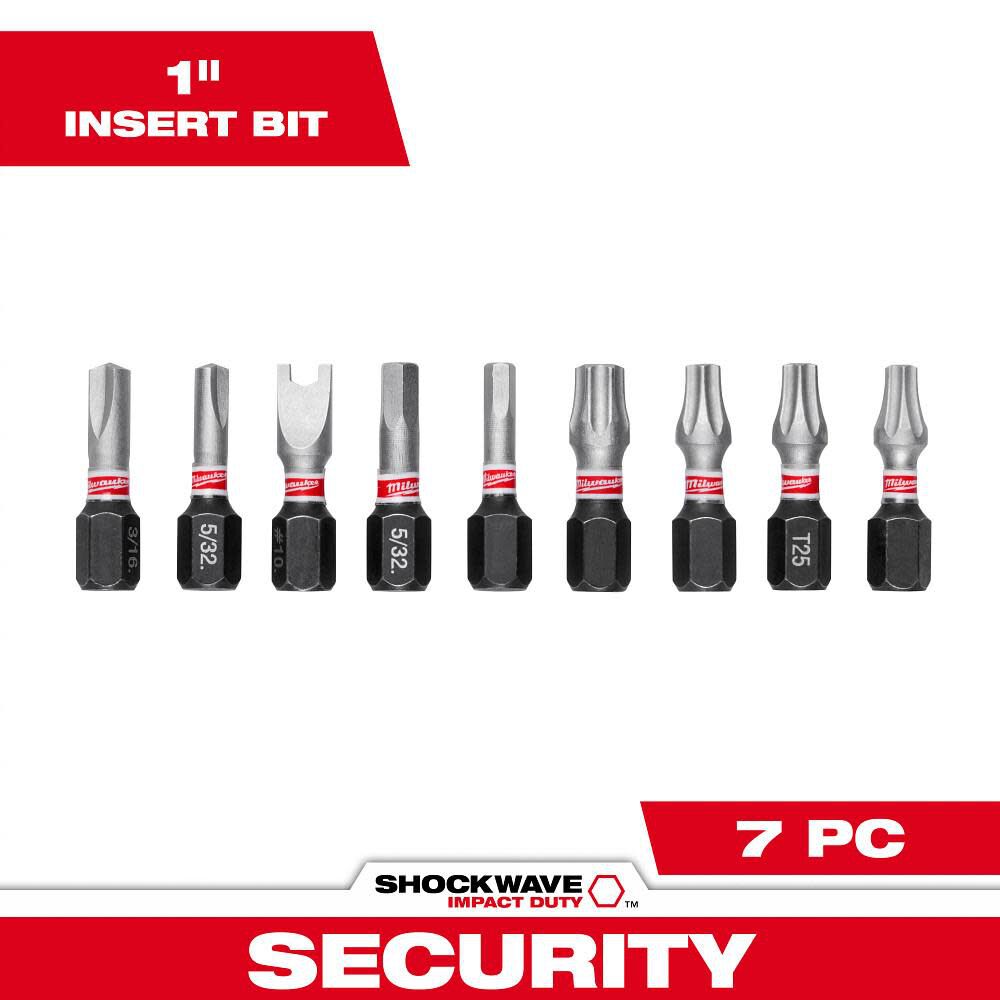 Milwaukee 9-Piece SHOCKWAVE Impact Security Insert Bit Set 1Pk, large image number 1