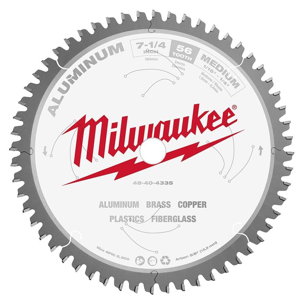 Milwaukee 7-1/4 in. Aluminum Cutting Circular Saw Blade - 48-40-4335