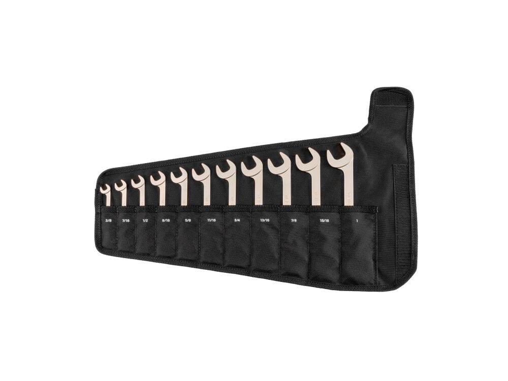 Tekton Angle Head Open End Wrench Set with Pouch, 11-Piece (3/8-1 Inch), large image number 1
