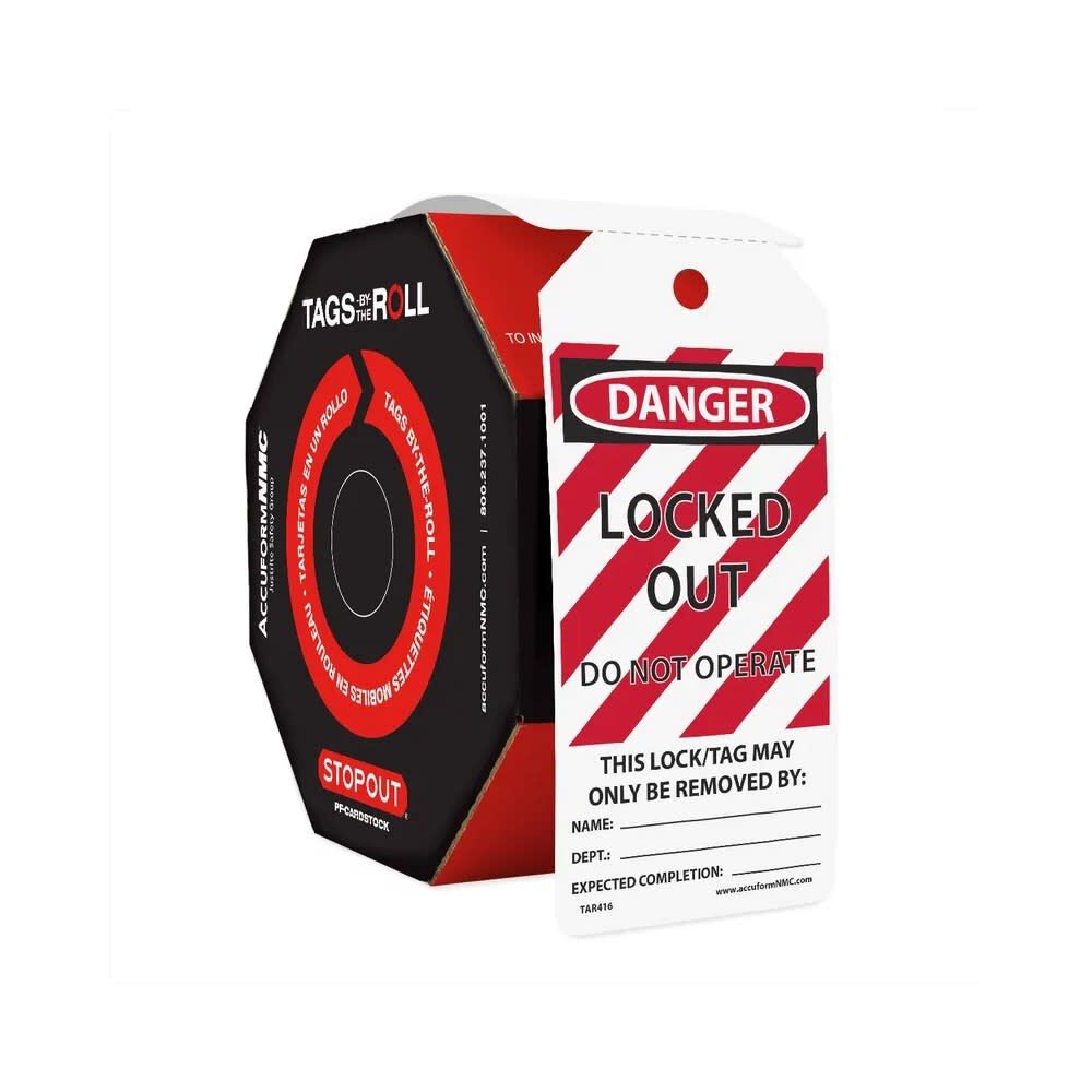 Accuform Cardstock OSHA Danger Do Not Operate Locked Out Tag – TAR426