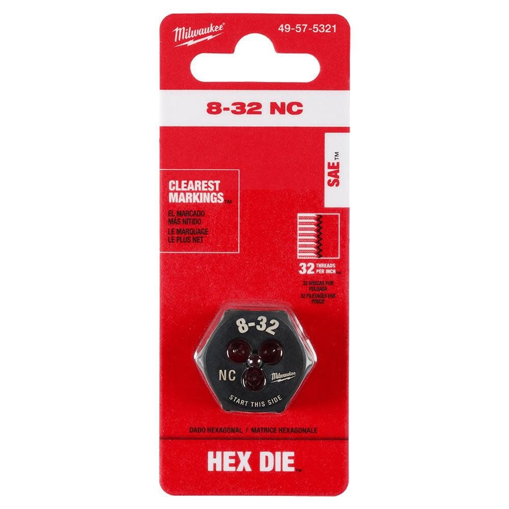Milwaukee 8-32 NC 1-Inch Hex Threading Die, large image number 11