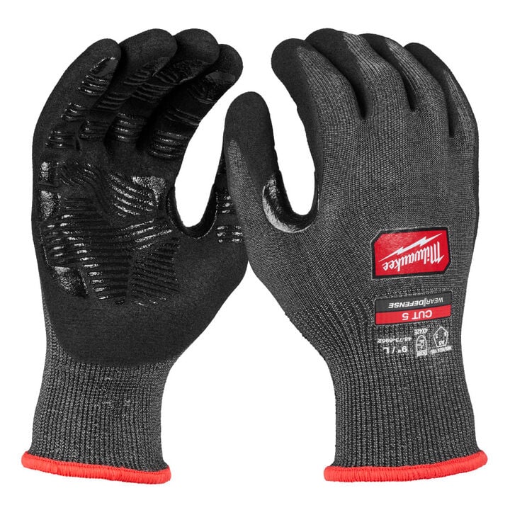 Milwaukee Cut Level 5 High Dexterity Nitrile Dipped Gloves with WEAR-DEFENSE Protection 2XL