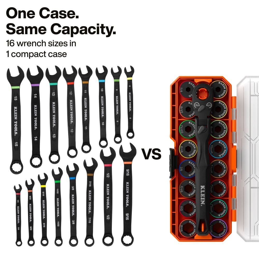 Klein Tools KNECT Ratcheting Low-Profile Socket Wrench Set 18 Pieces, large image number 7