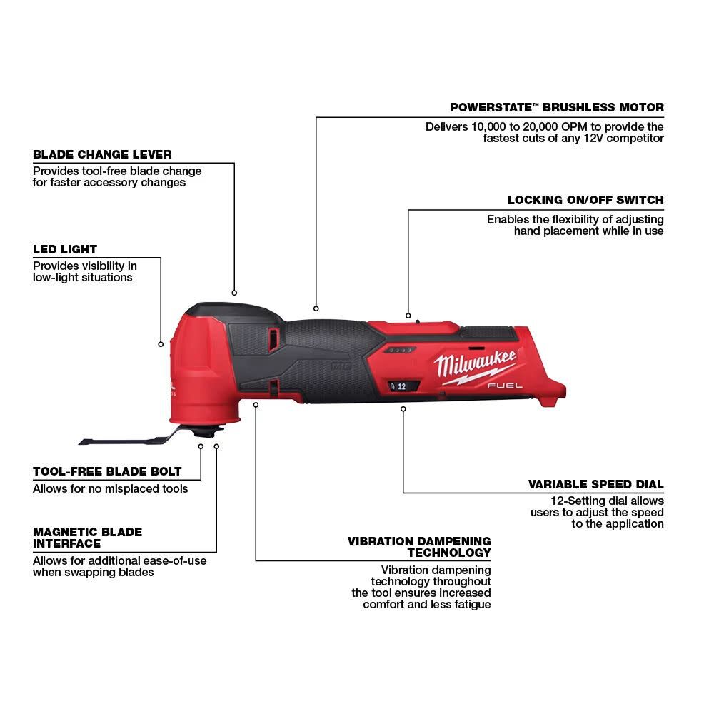 Milwaukee M12 Fuel Drill Driver Impact Driver Oscillating Multi Tool Combo Kit Bundle 3497 22 2526 20 Simolary simolary.com 6