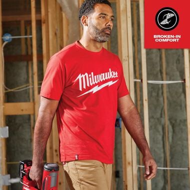 Milwaukee Heavy Duty T-Shirt Big Logo Short Sleeve Red, large image number 4