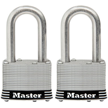 Master Lock Padlock 1 3/4in Pin Tumbler Keyed Dual Ball Bearing 2pk