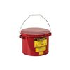Justrite 6 Quart Red Steel Hinged Cover Swab Pail, small image number 3