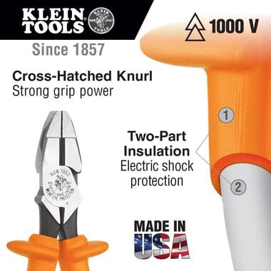 Klein Tools 9in Cutting Pliers Insulated, large image number 1