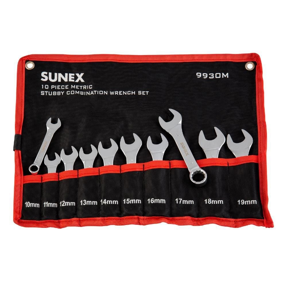 Sunex 10 pc. Metric Stubby Combo Wrench Set, large image number 1