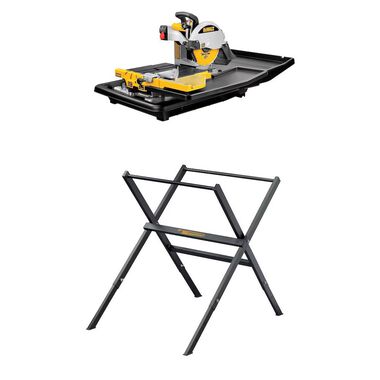 DEWALT 10 Inch Corded Wet Tile Saw & Wet Tile Saw Stand for D24000 Bundle