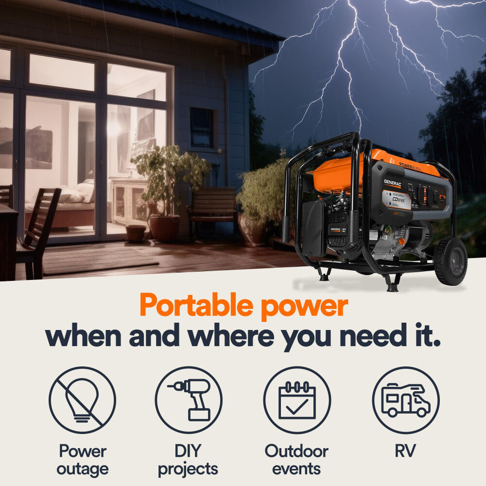 Generac GP Series 8,125 Watt Gas Powered 49-State Portable Generator with COsense Technology, large image number 12