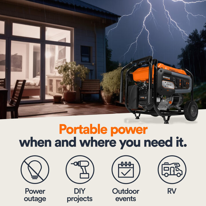 Generac GP Series 8,125 Watt Gas Powered 49-State Portable Generator with COsense Technology, large image number 11