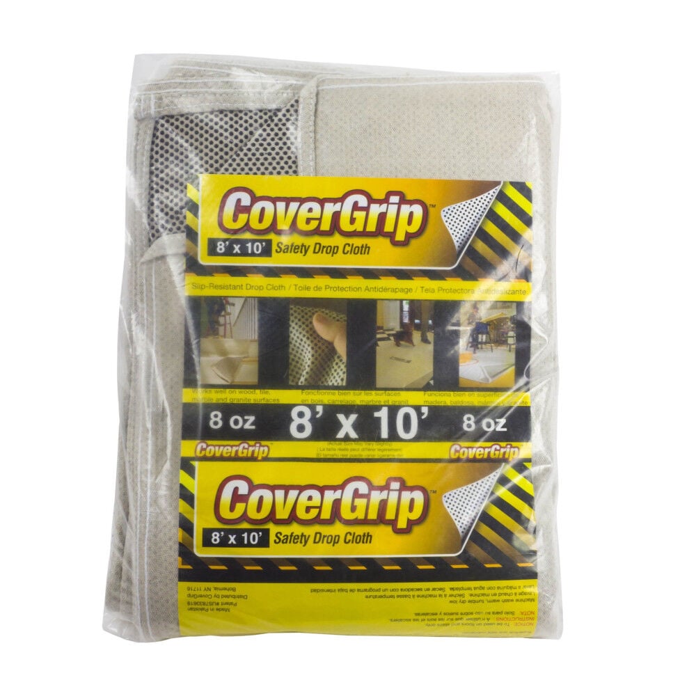 CoverGrip 8 Foot x 10 Foot 8 Ounce Slip Resistant Classic Safety Drop Cloth – 081008