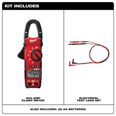 Milwaukee Heavy-Duty True-RMS 400 Amp Electrical Clamp Meter, large image number 1