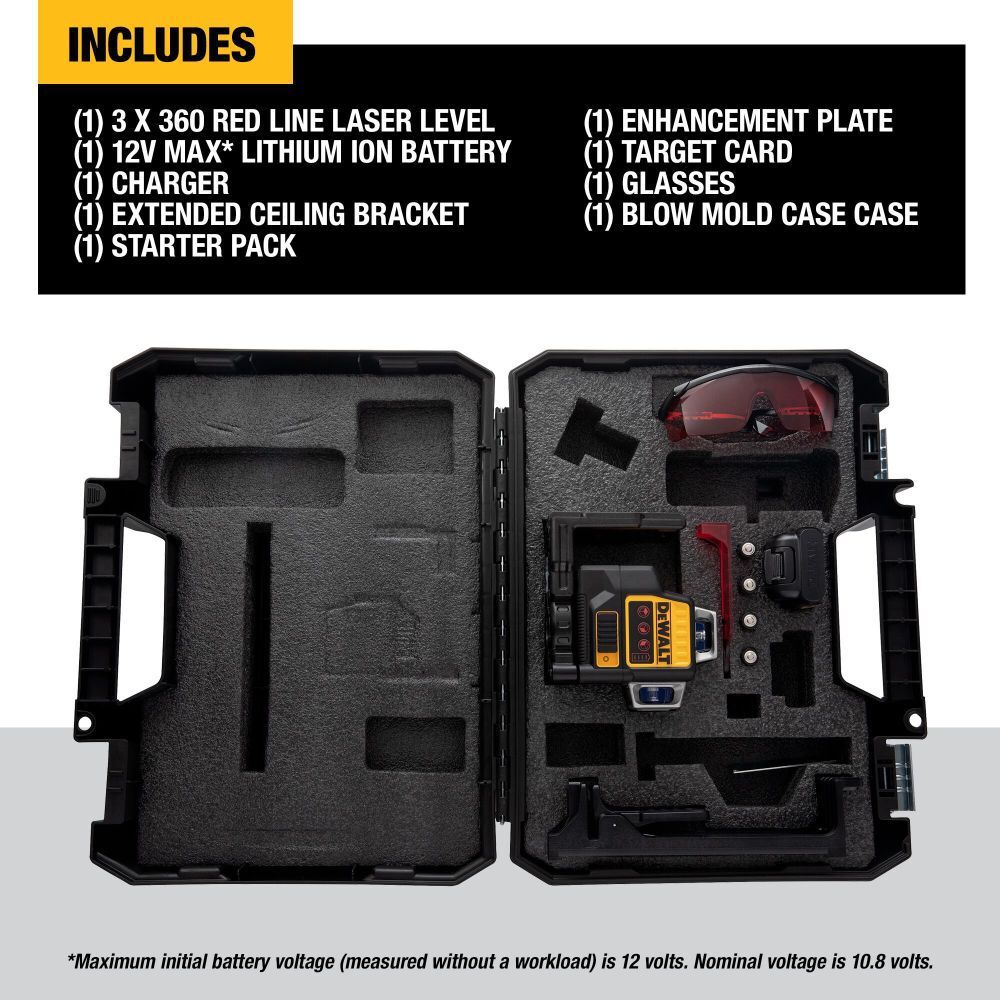 DEWALT 12V Max Line Laser 3 X 360 Degree Red Simolary simolary.com 12
