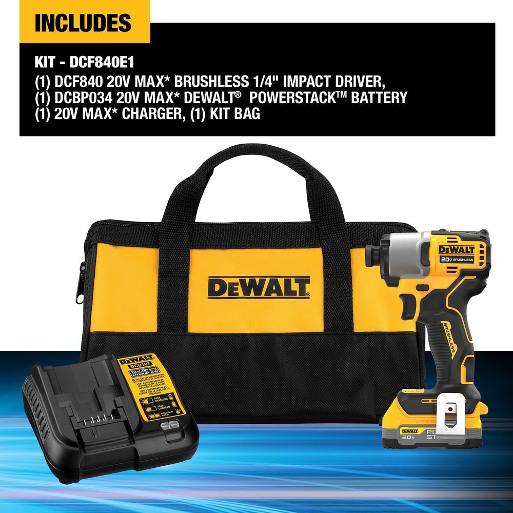 DEWALT 20V MAX* XTREME Brushless 1/4 Inch Impact Driver Drill Kit & Elite Series 100pc Drill Driver Set, large image number 8