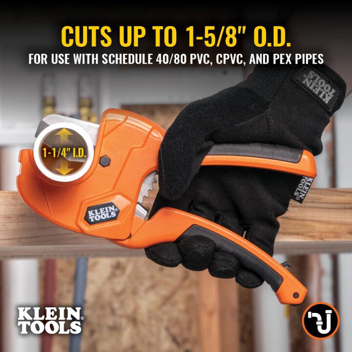 Klein Tools 1-1/4" Ratcheting PVC Cutter, large image number 1