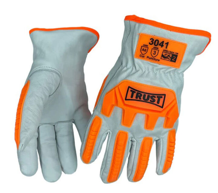 Trust Protection Cut Level A6 TPR Back Select Goatskin Drivers Gloves Medium