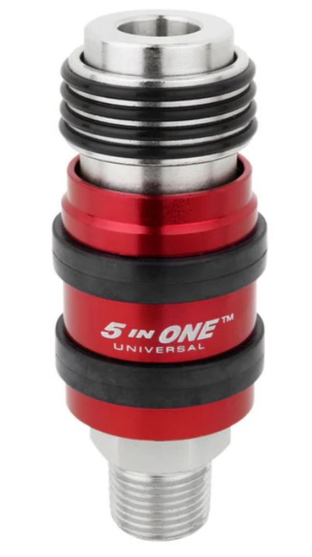 Milton 5 In ONE S-1753 Universal Safety Exhaust Quick-Connect Industrial Coupler 1/4in Body 3/8in MNPT, large image number 2