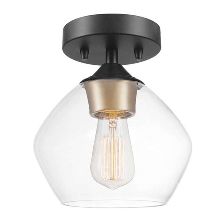 Globe Electric Harrow Ceiling Light Matte Black 60W E26