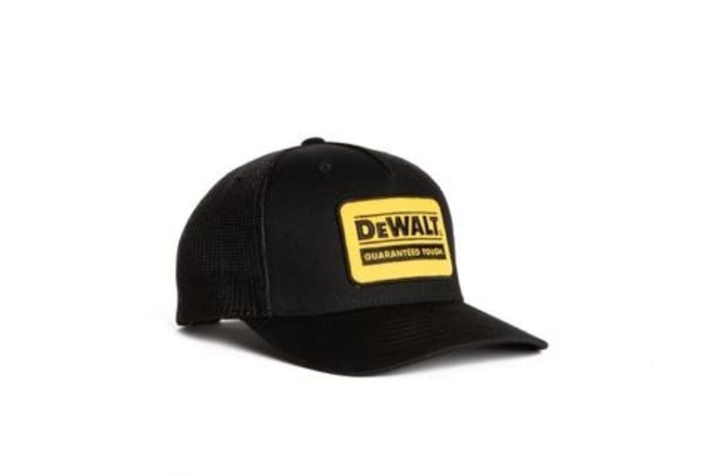DEWALT Oakdale Trucker Hat in Black with BLACK and YELLOW PATCH- OSFA – DXWW50041-315-OSFA