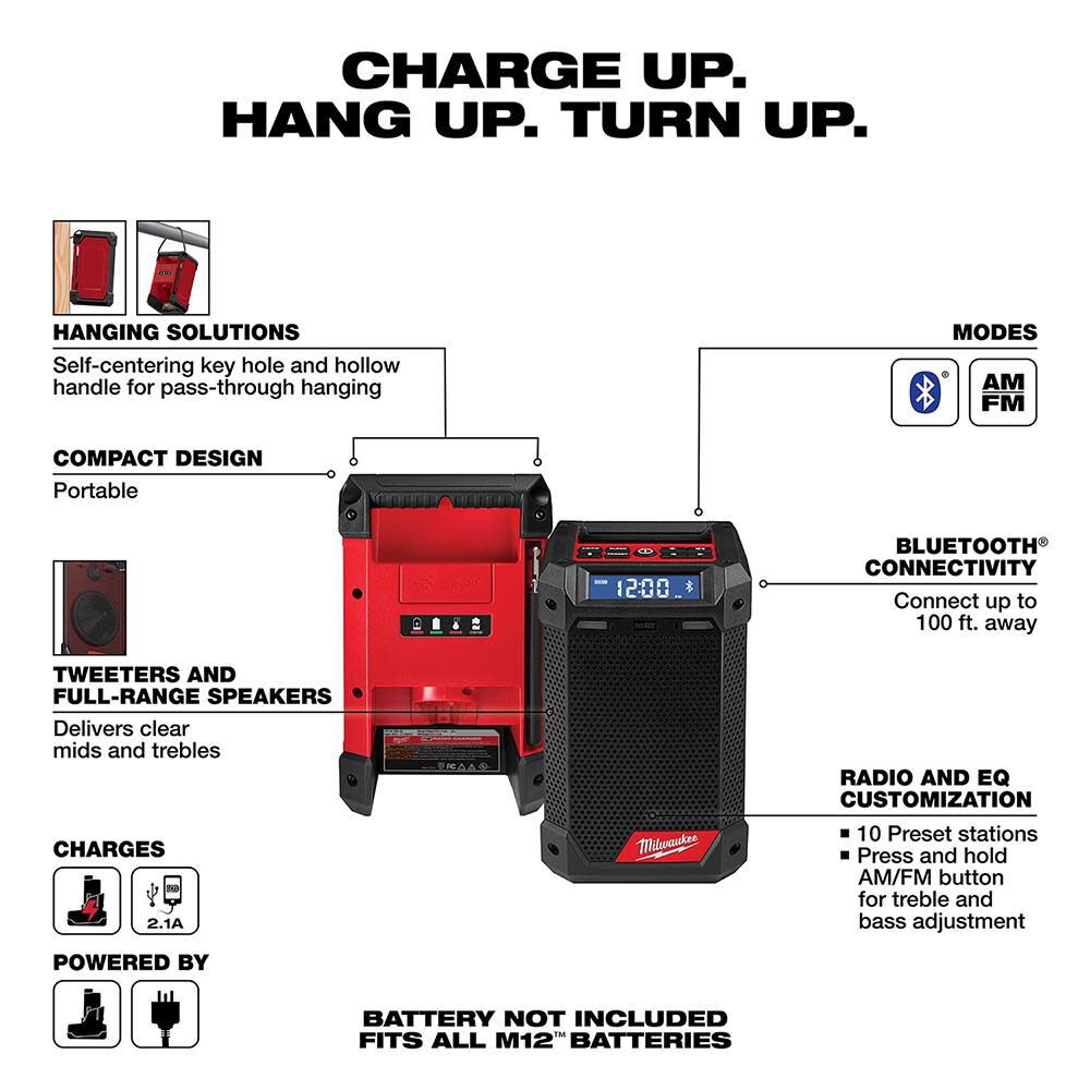 M12 radio hotsell plus charger