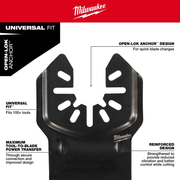 Milwaukee OPEN-LOK 1-3/8inch TITANIUM ENHANCED BI-METAL MULTI-MATERIAL BLADES 3PK, large image number 8