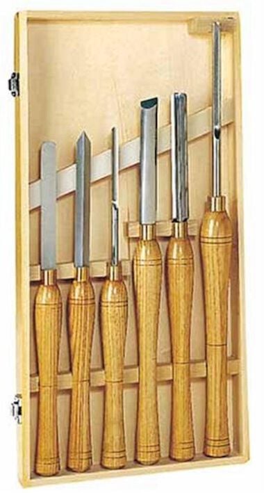 PSI Woodworking Products High Speed Steel Wood Lathe Chisel Turning Set 6-Piece