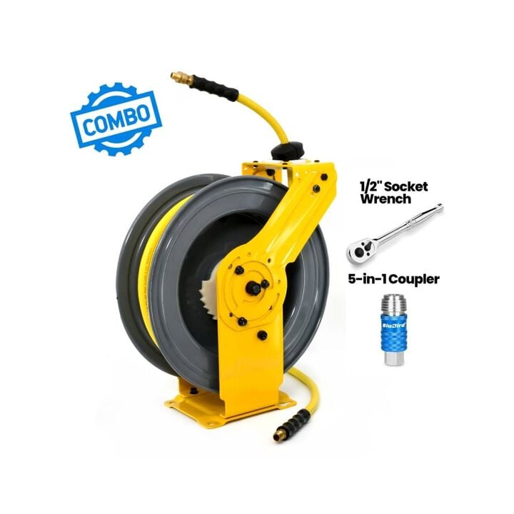 BluBird OilShield 50 Ft. All-In-One Dual Arm Air Hose Reel Assembly, large image number 2