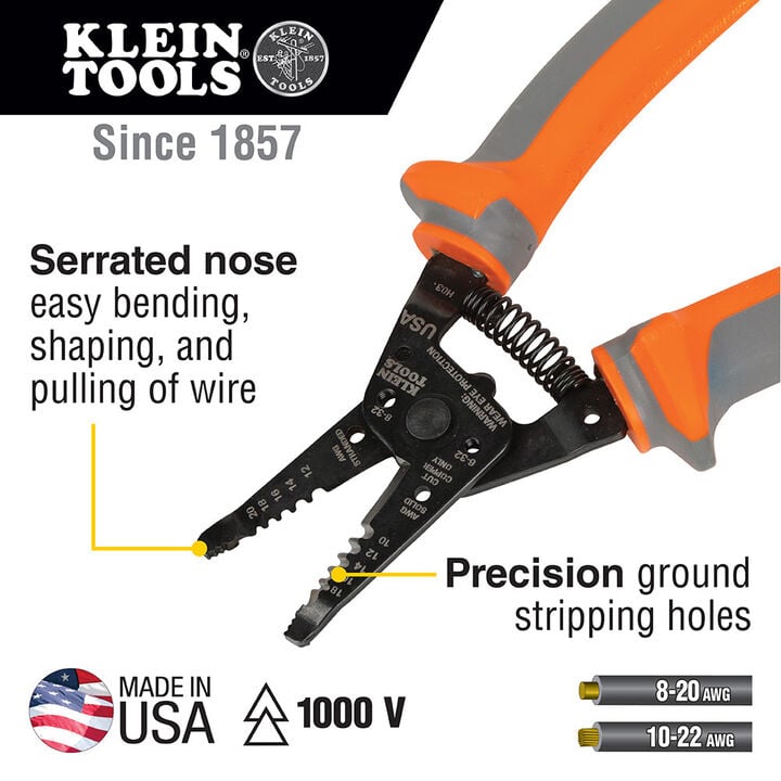 Klein Tools Insulated Wire Stripper & Cutter, large image number 2