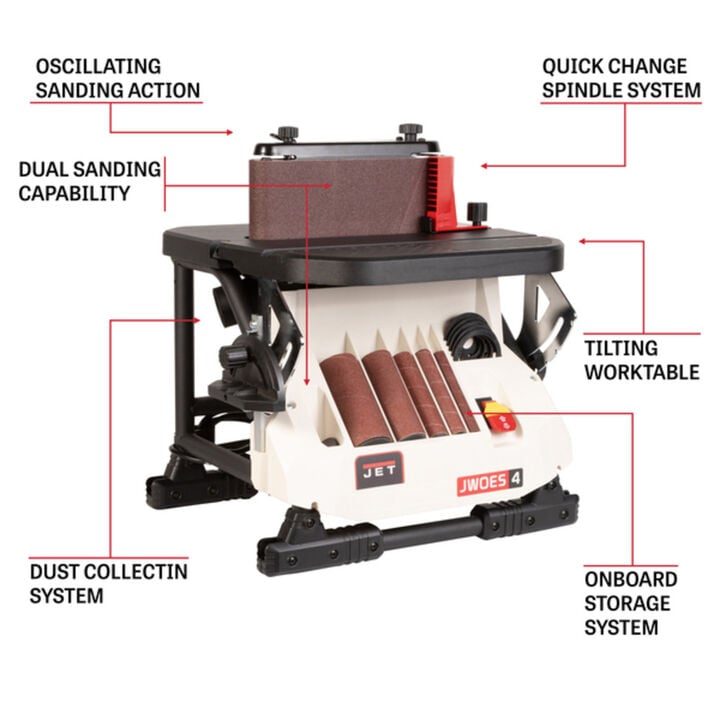 JET 120V 4-Amp Oscillating Edge/Spindle Sander, large image number 8
