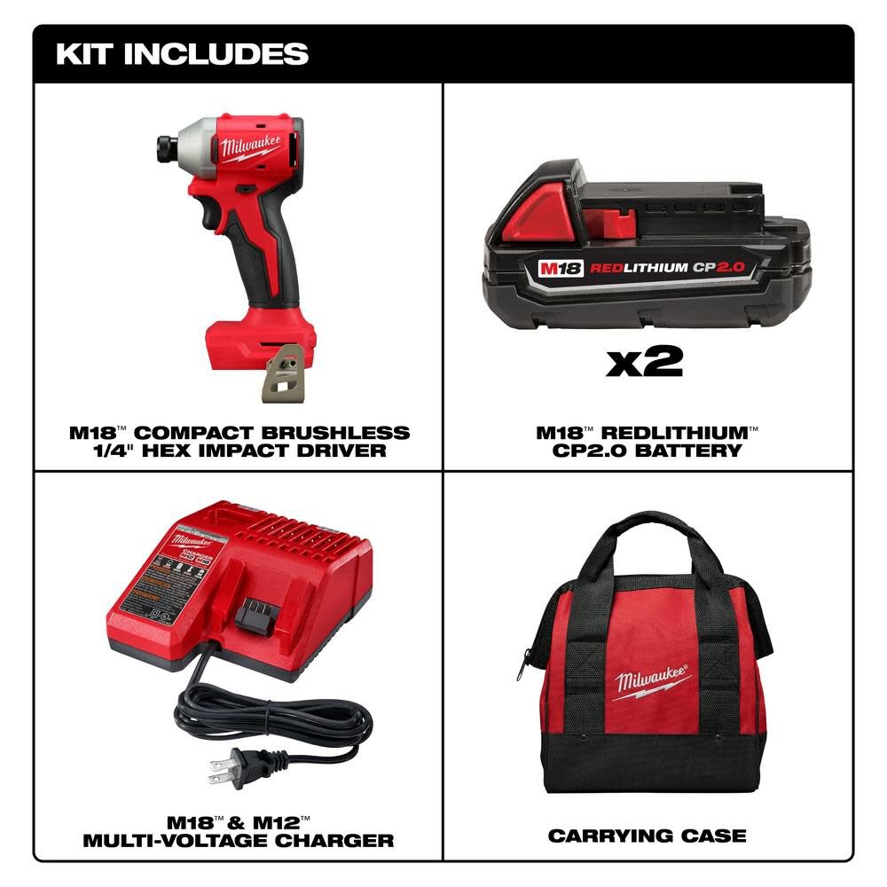 Milwaukee M18 Compact 1 4 In Hex Impact Driver Kit 3650 22ct Simolary simolary.com 7
