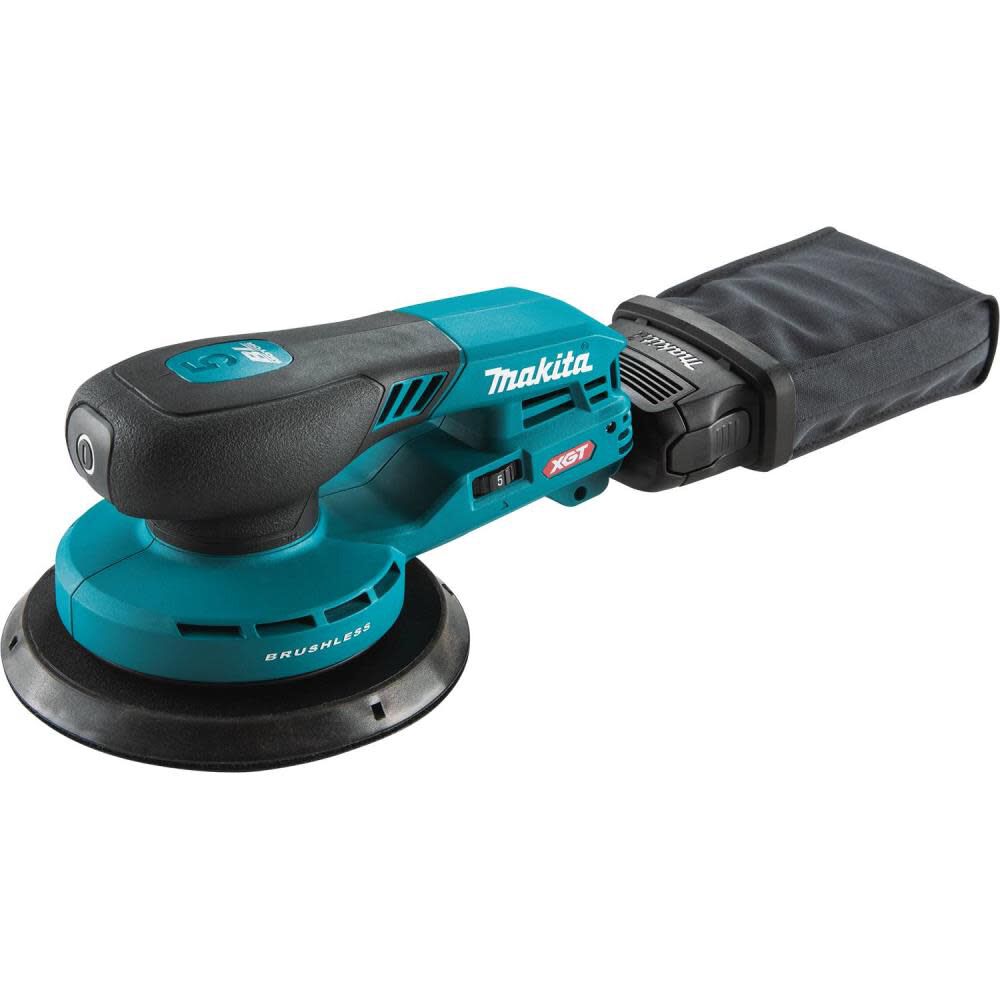 Makita 40V max XGT Brushless Cordless 6 Inch Random Orbit Sander (Bare Tool) 5Ah Lithium Ion Battery & MAKTRAK Large Tool Box Bundle, large image number 13