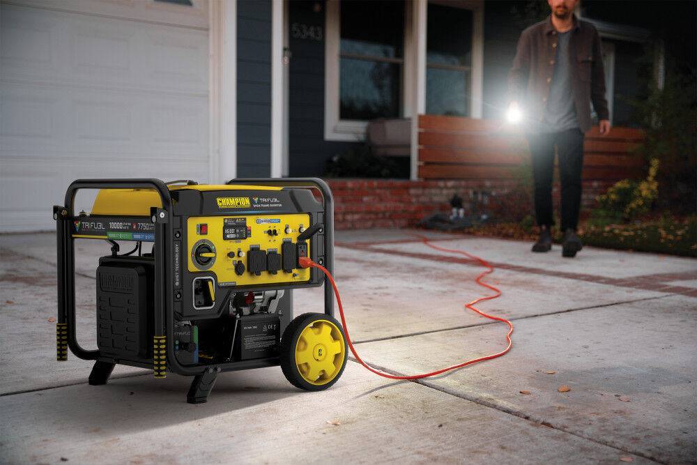 Champion Power Equipment 10,000-Watt Electric Start Tri Fuel 49 State Home Backup Portable Open Frame Inverter Generator with Quiet Technology, large image number 4