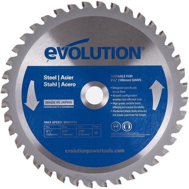 Evolution Power Tools 6.5in x 40T Steel Cutting Circular Saw Blade