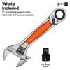 Klein Tools KNECT 6 Inch Adjustable Wrench with Pass-Through Ratchet, small image number 2