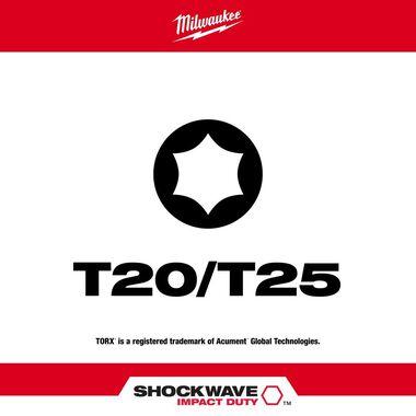 Milwaukee SHOCKWAVE Impact Torx T20 / T25 Double Ended Bit, large image number 1