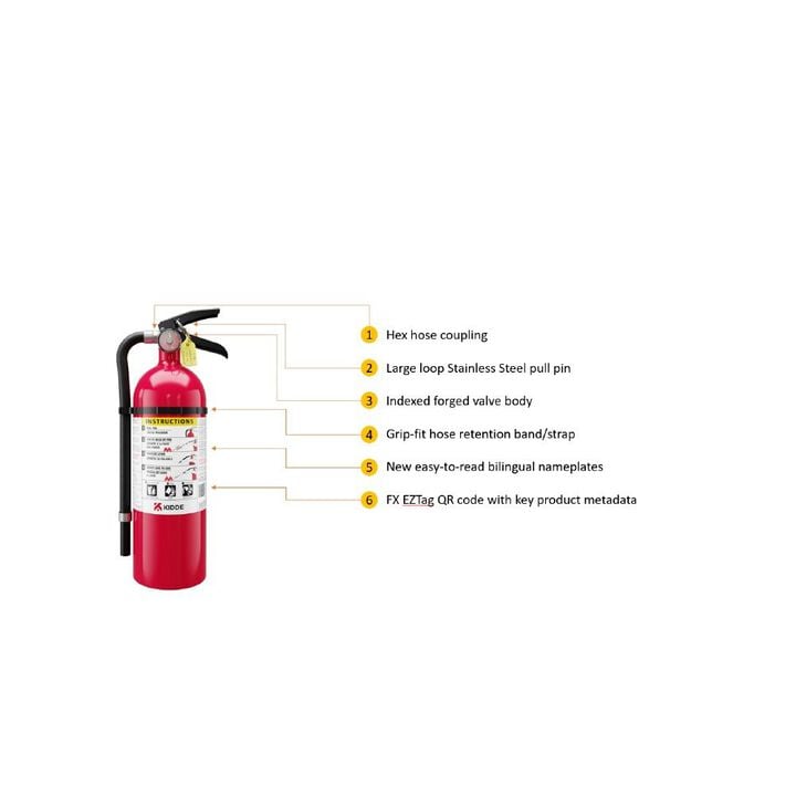 Kidde Class A-B-C 10 Lbs Multipurpose Fire Extinguisher with Wall Hook, large image number 1